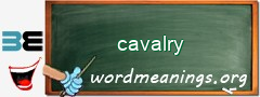 WordMeaning blackboard for cavalry